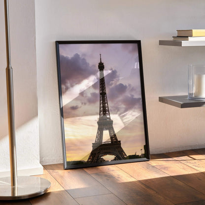 Eiffel Tower Sunset Art Print: Paris Wall Decor | Vertical - Throttle Designs
