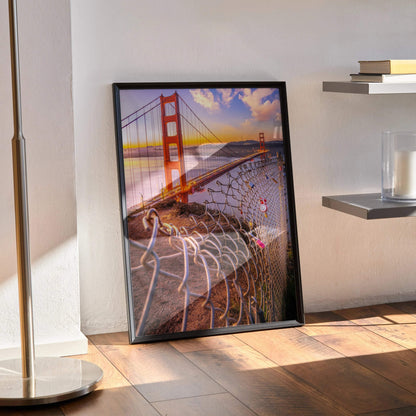 Stunning Golden Gate Sunset Ocean Art Print Poster | Vertical - Throttle Designs