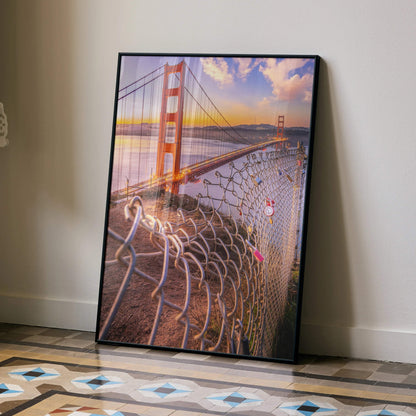 Stunning Golden Gate Sunset Ocean Art Print Poster | Vertical - Throttle Designs