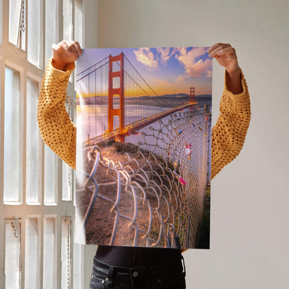 Stunning Golden Gate Sunset Ocean Art Print Poster | Vertical - Throttle Designs