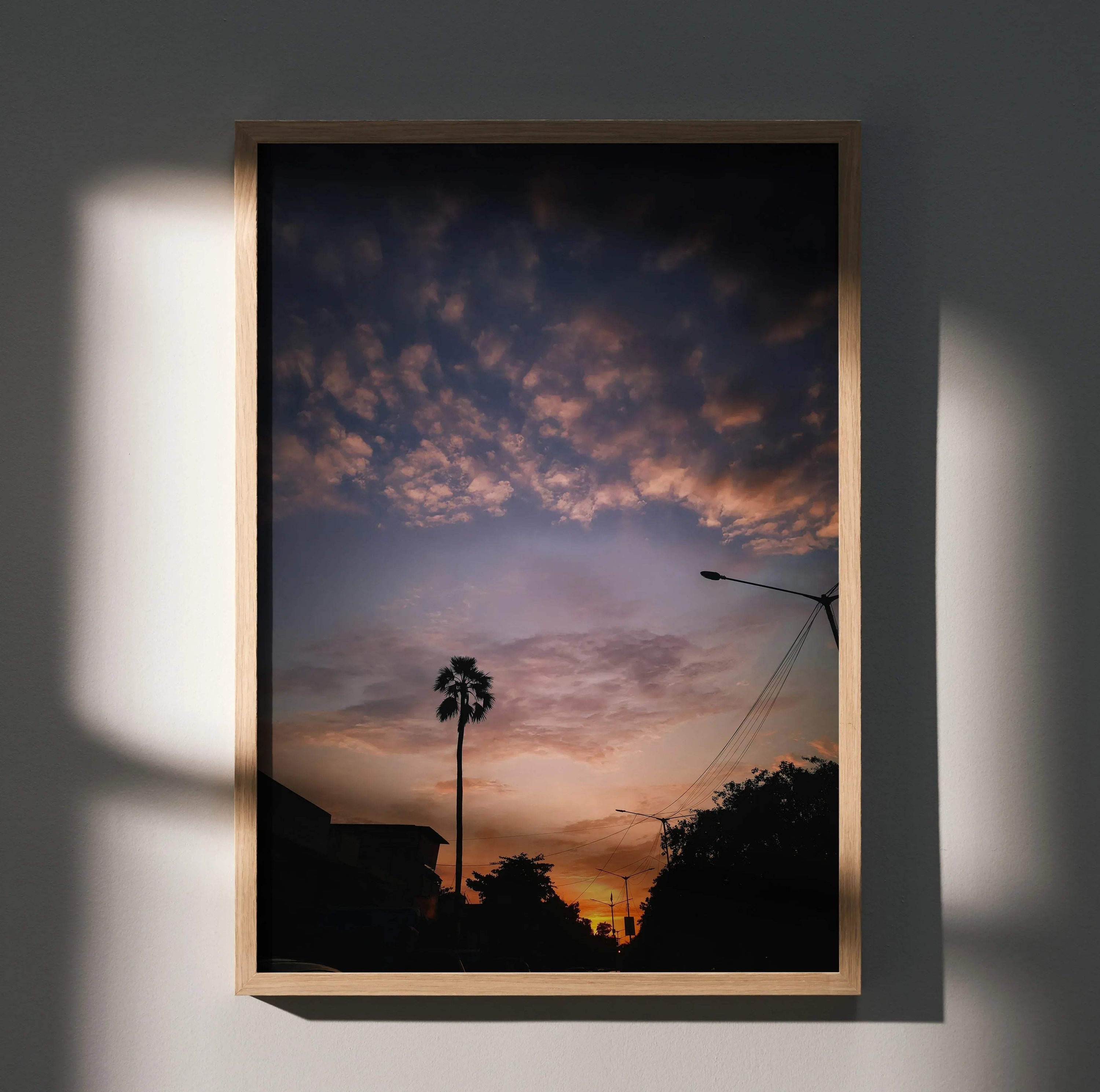 Stunning Sunset Landscape Wall Art Poster | Vertical - Throttle Designs