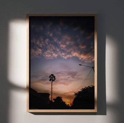 Stunning Sunset Landscape Wall Art Poster | Vertical - Throttle Designs