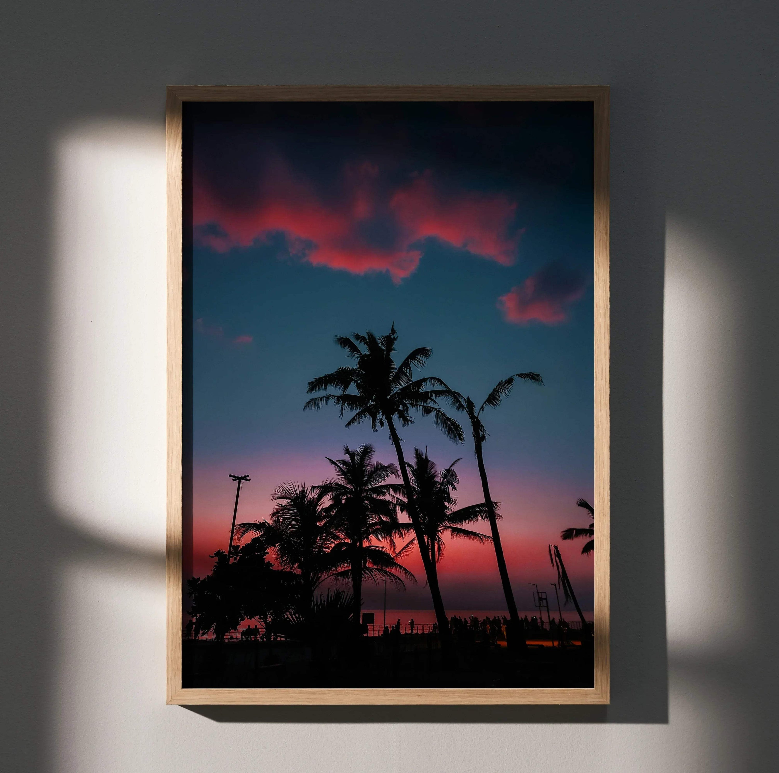 Vibrant Beach Sunset Art Print Poster | Vertical - Throttle Designs