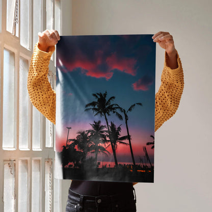 Vibrant Beach Sunset Art Print Poster | Vertical - Throttle Designs