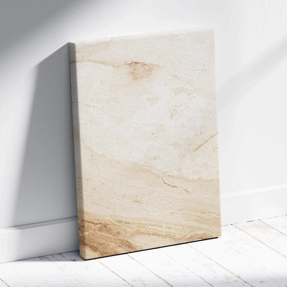 Beige marble texture canvas wall art leaning on white wall