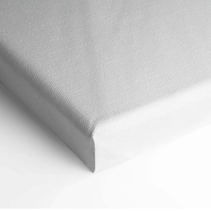 Back of minimalist gray textured canvas with white backing