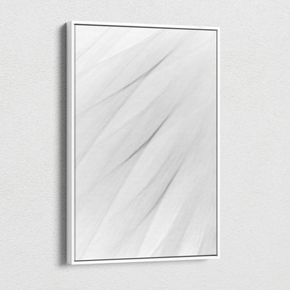 Minimalist white marble canvas wall art with calm gray veining