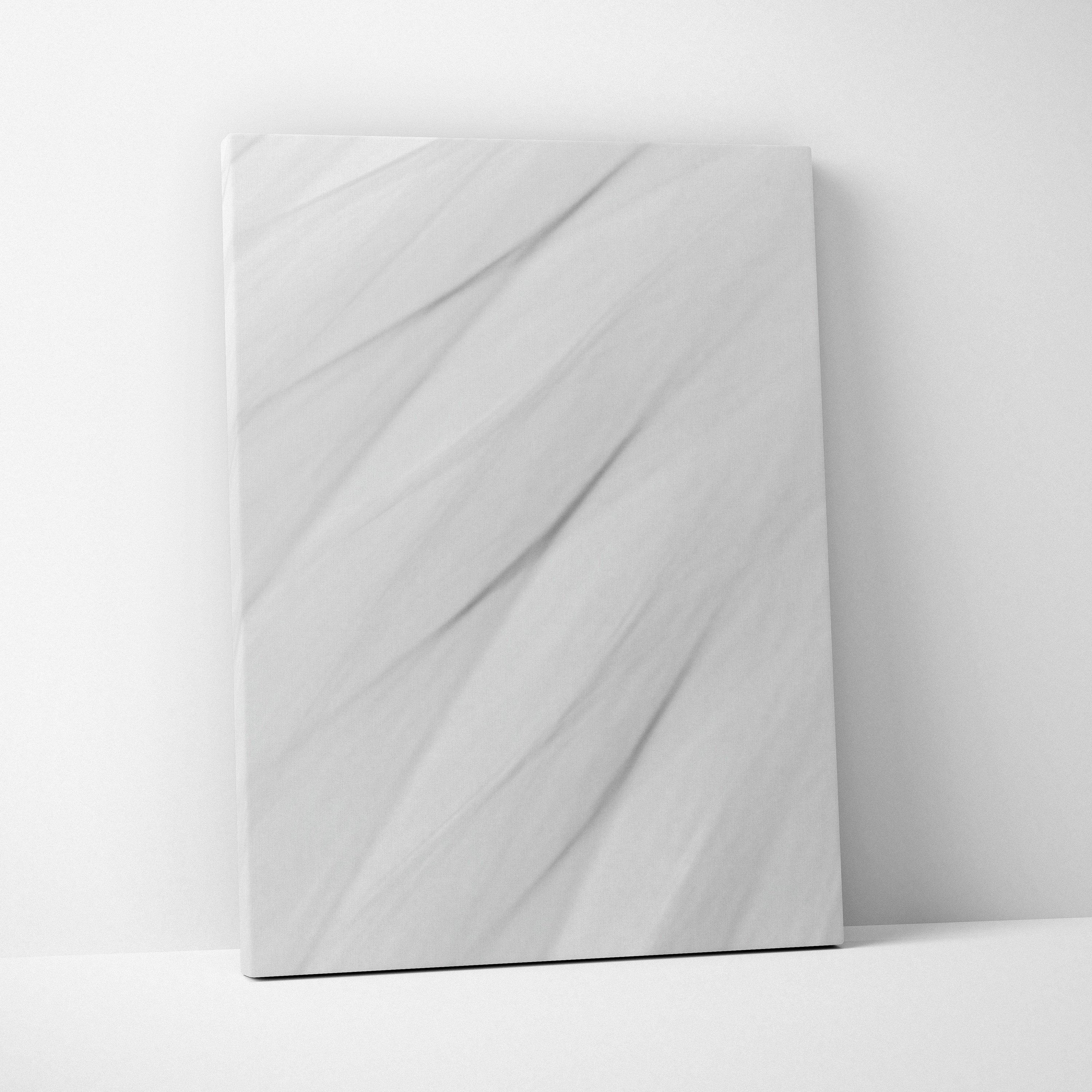 Minimalist white marble canvas wall art with calm gray veining