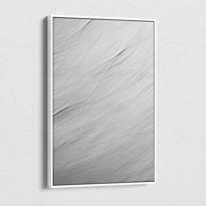 Serene gray marble texture minimalist abstract canvas wall art in white frame