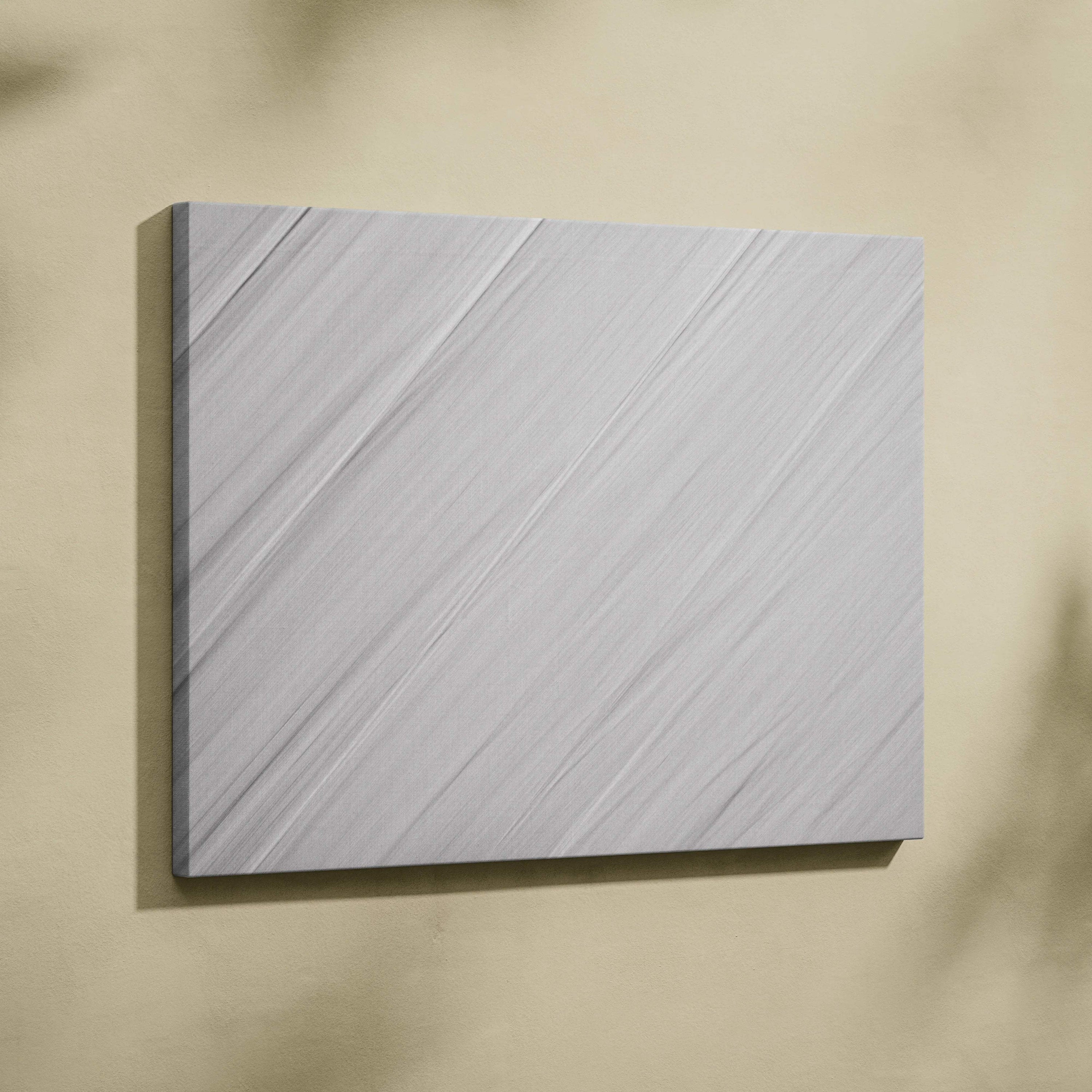 Sleek minimalist silver gray marble-veined rectangular wall mirror