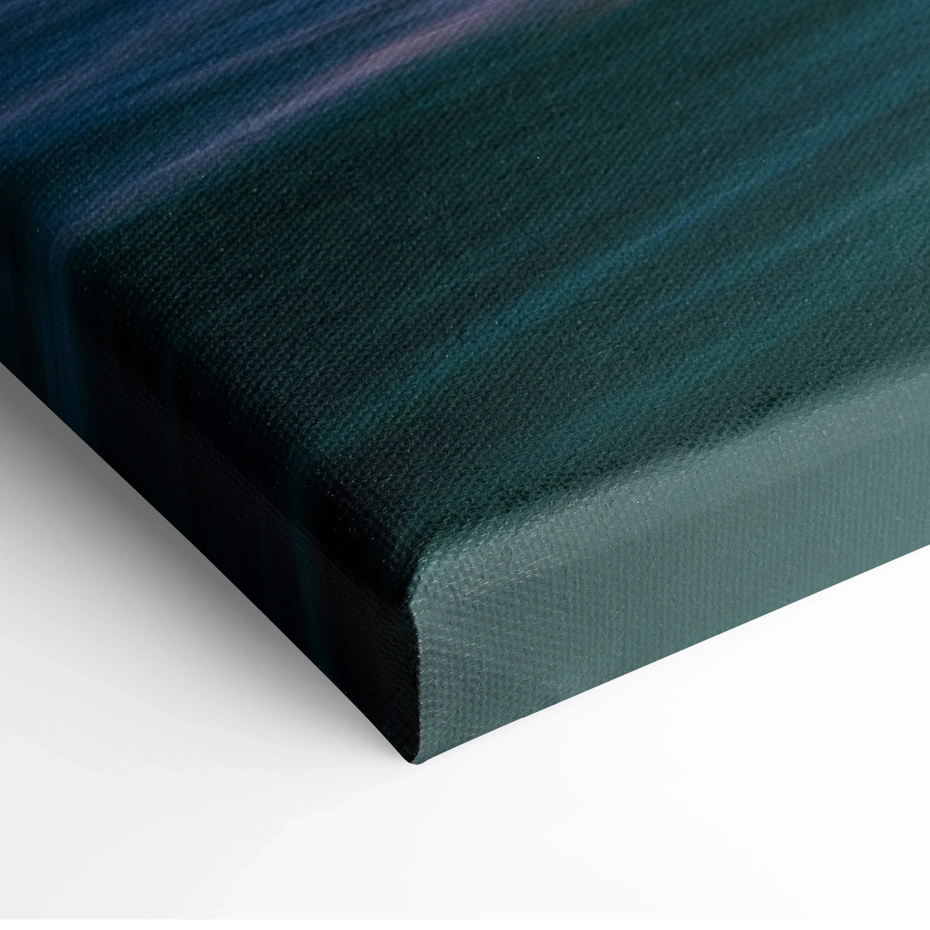 Deep teal gradient textured canvas print of abstract ocean seascape