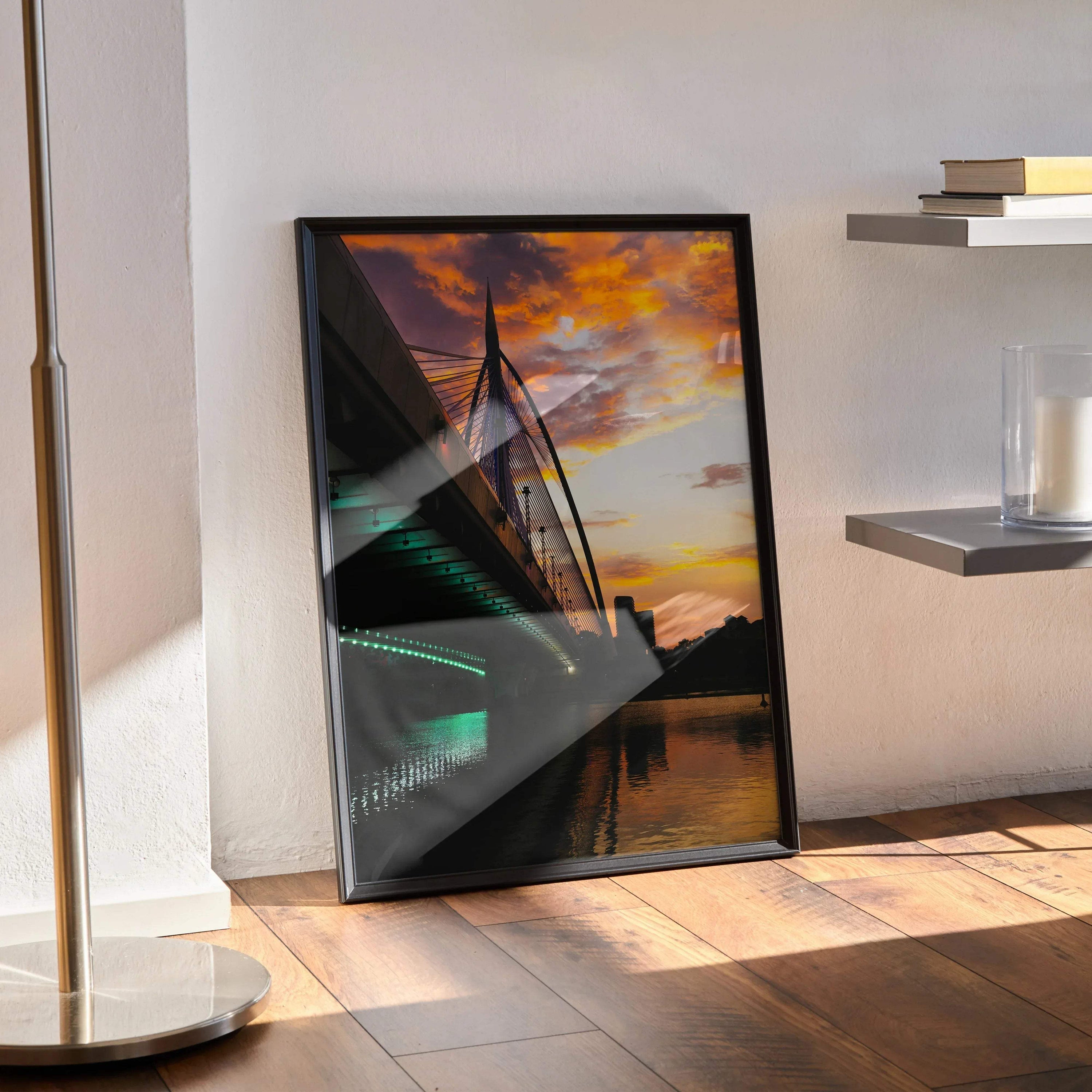 Vibrant Sunset City Skyline Wall Art Poster | Vertical - Throttle Designs
