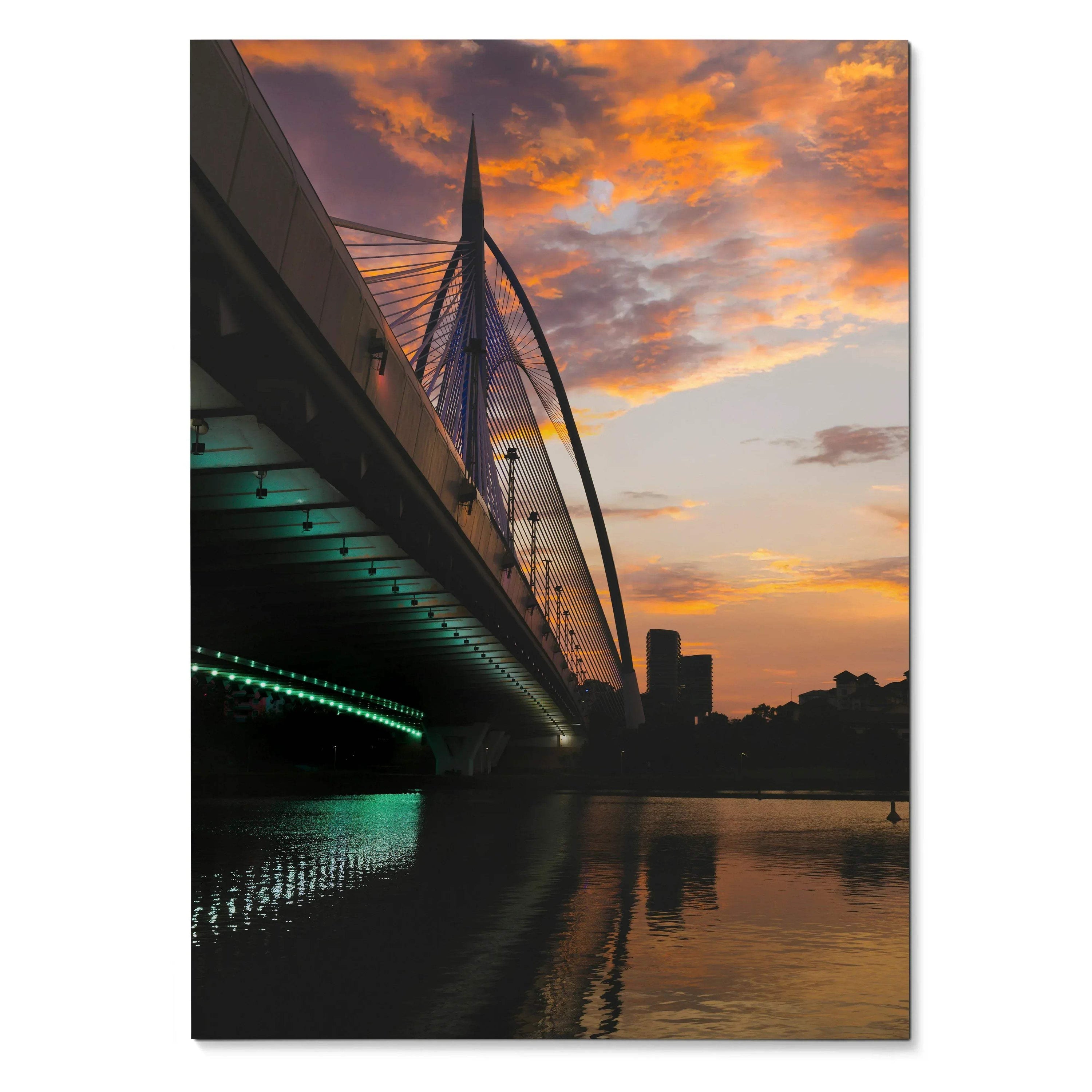 Vibrant Sunset City Skyline Wall Art Poster | Vertical - Throttle Designs