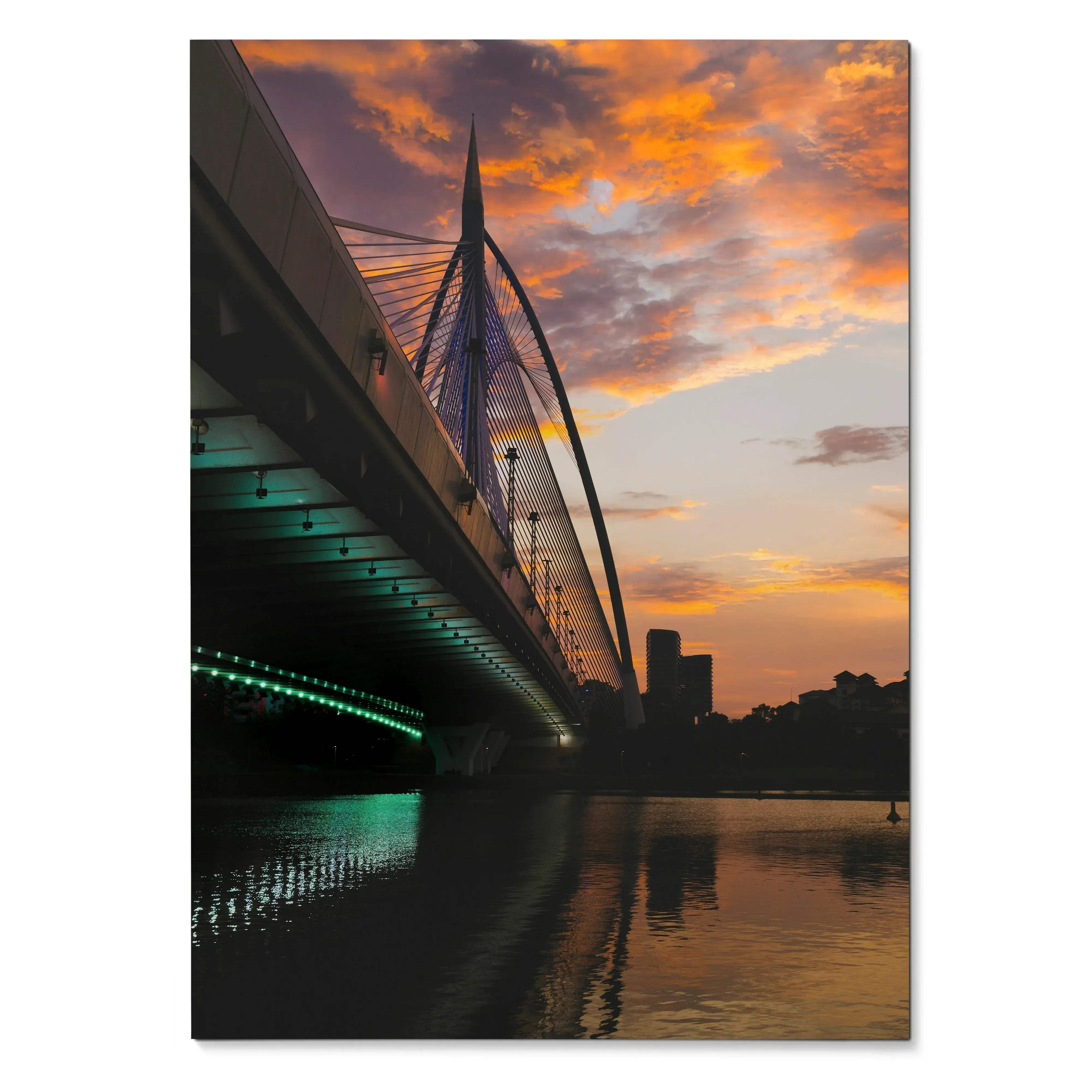 Vibrant Sunset City Skyline Wall Art Poster | Vertical - Throttle Designs
