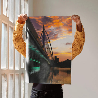 Vibrant Sunset City Skyline Wall Art Poster | Vertical - Throttle Designs