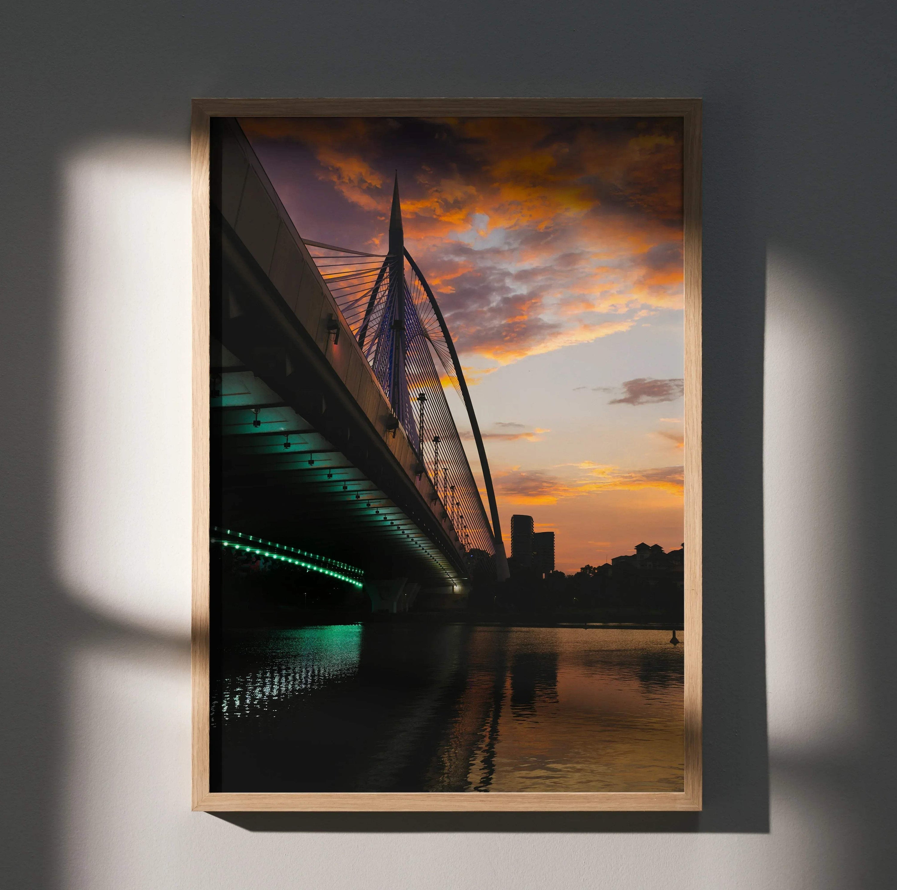 Vibrant Sunset City Skyline Wall Art Poster | Vertical - Throttle Designs