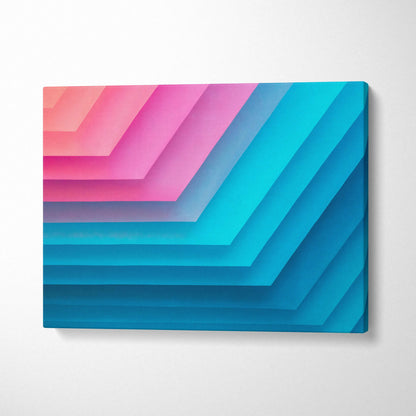 Vibrant pink magenta teal blue chevron gradient stripes on rectangular canvas