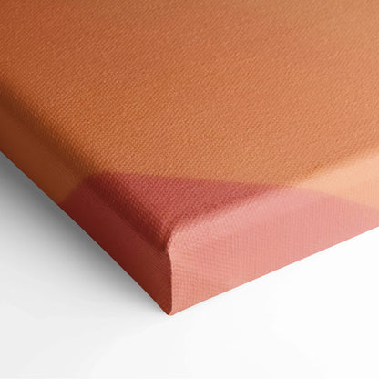 Textured rust-orange gradient canvas print with visible weave in coral peach tones
