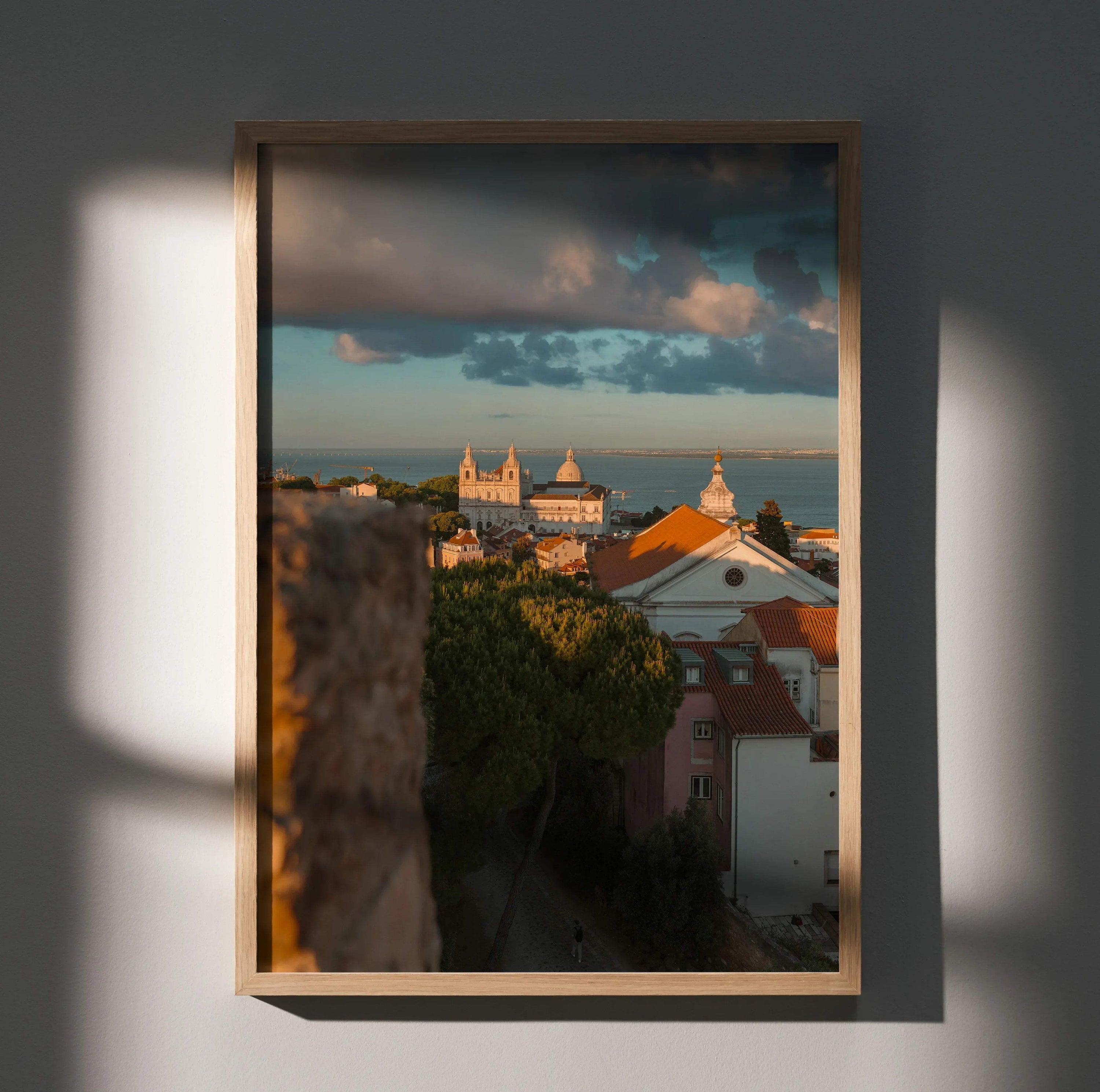 Vibrant City Sunset Art Print for Wall Decor | Vertical - Throttle Designs