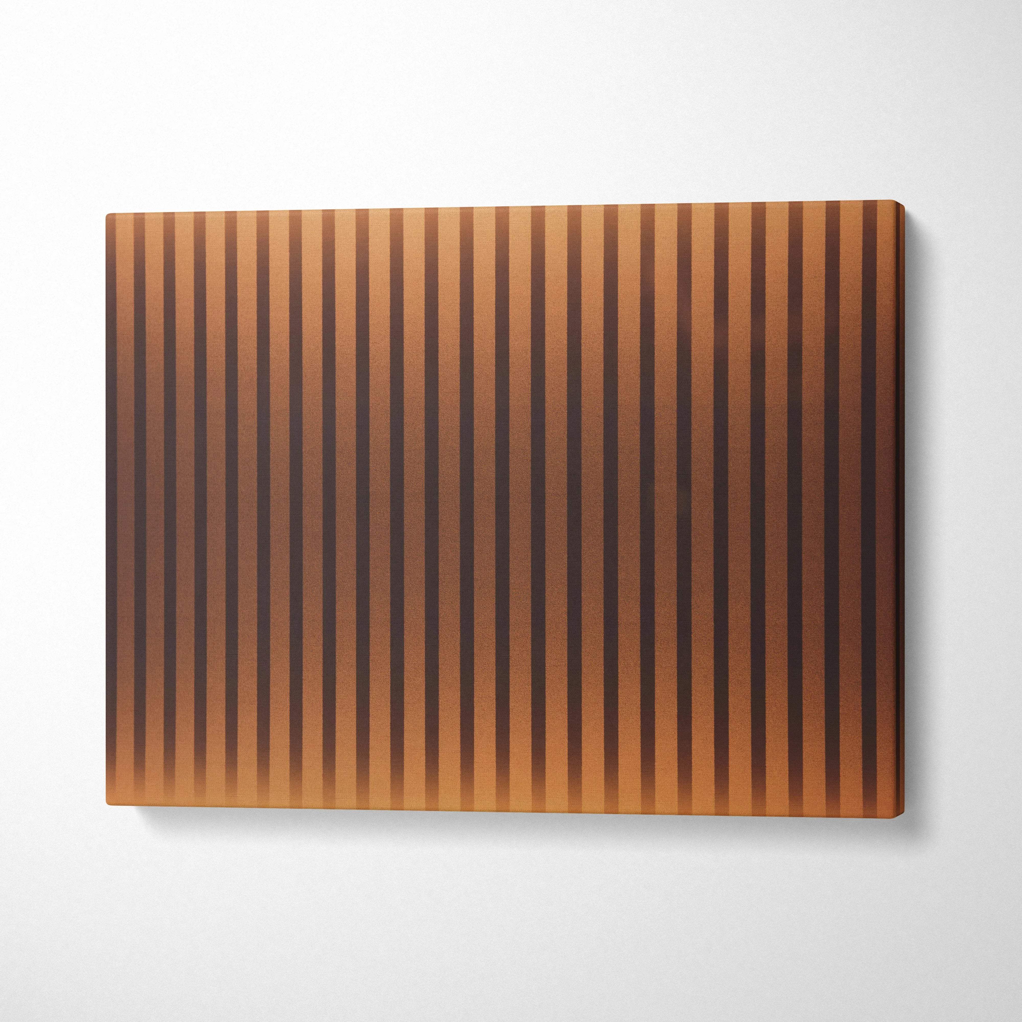 Rectangular wooden cutting board with golden amber and deep brown vertical stripes