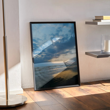 Serene Beach Ocean Landscape Wall Art Print | Vertical - Throttle Designs