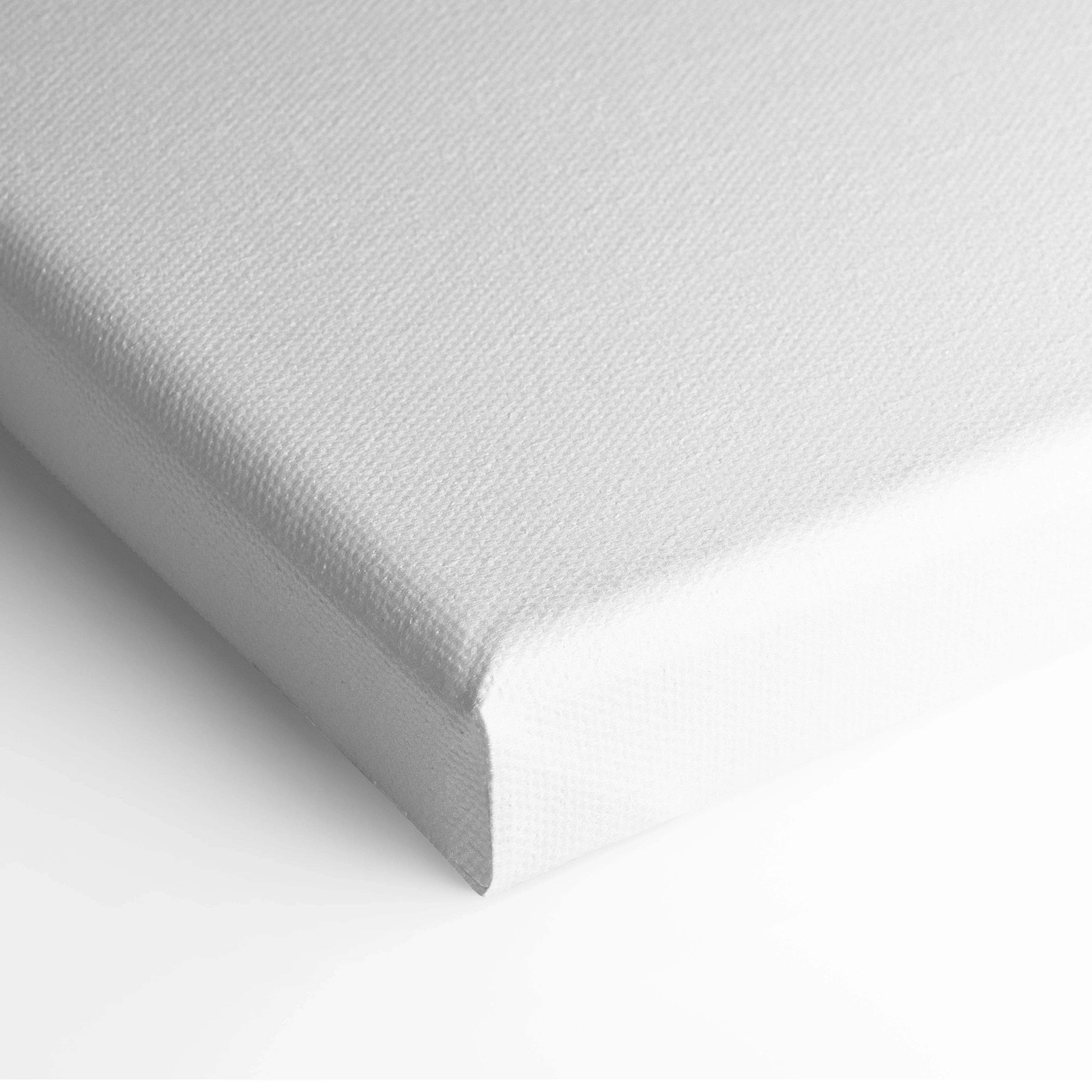 White textured canvas back of minimalist snowy landscape wall art