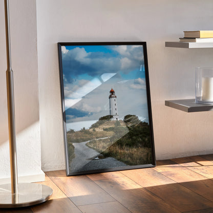 Stunning Lighthouse Beach Art Print Poster | Vertical - Throttle Designs
