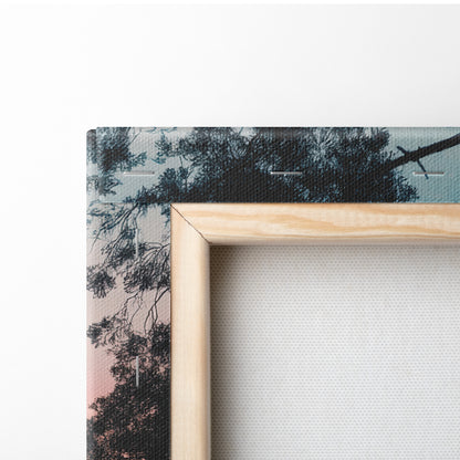 Canvas Wall Art Nature Landscape Mountains By Forest Lake At Dusk Tranquil Sunset Blues And Pinks