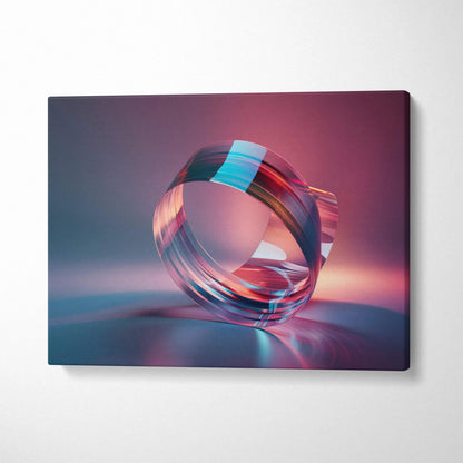 Vibrant abstract digital art on canvas with colorful translucent ring and gradient background wall art.