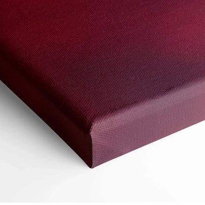 Deep burgundy minimalist canvas wall art with subtle textured surface, framed edge detail.
