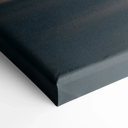 Close-up of black textured canvas corner with stretched fabric for wall art decor.