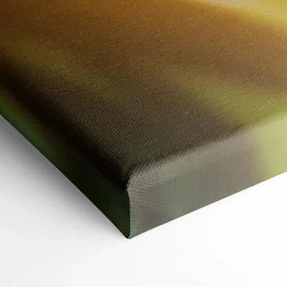 Canvas wall art featuring tropical leaves in warm green and gold tones with sun flare effect.