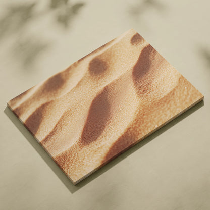 Canvas wall art featuring ultra-high-resolution close-up of golden tropical beach sand texture with soft shadows and.