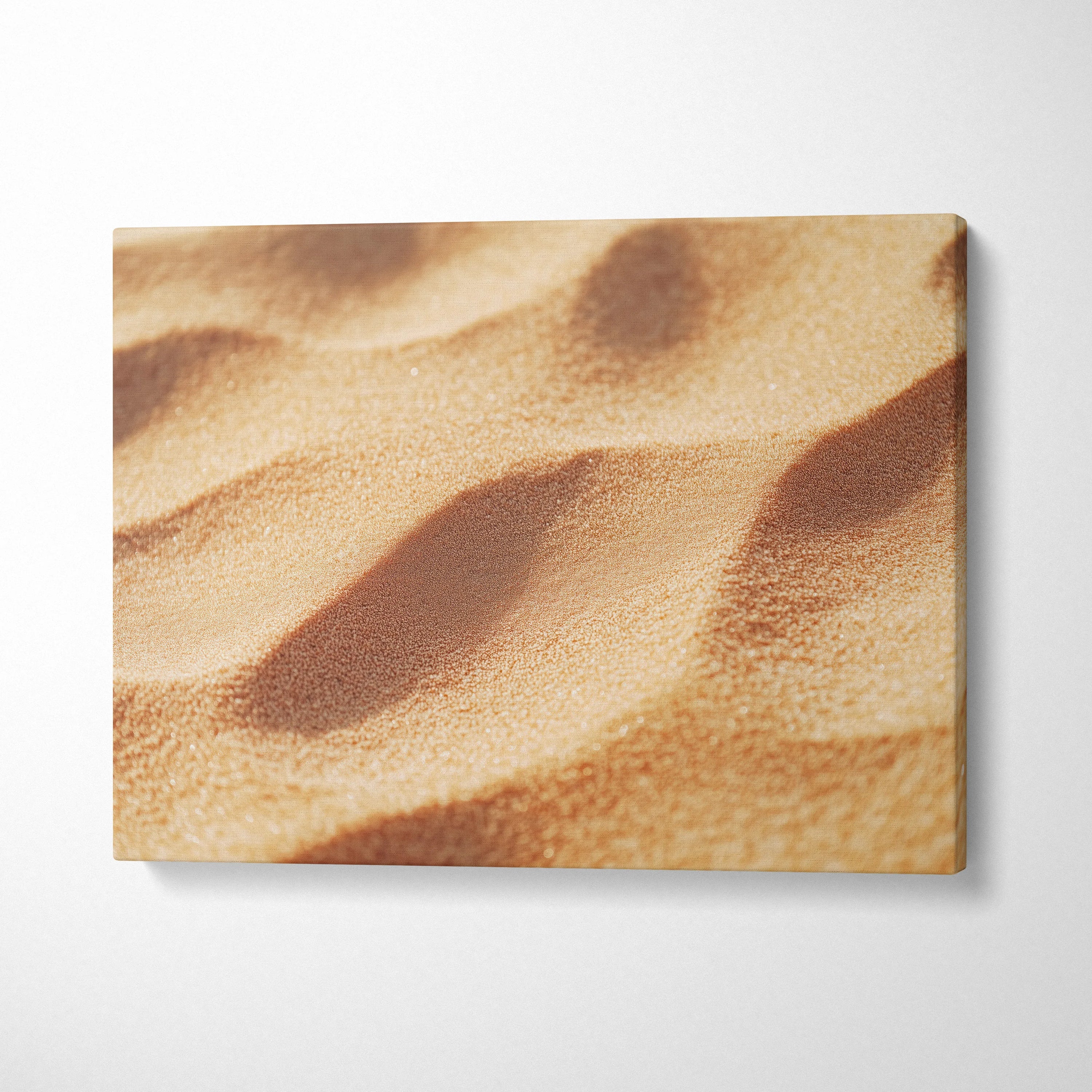 Close-up digital art canvas of tropical beach sand texture for wall art decor.