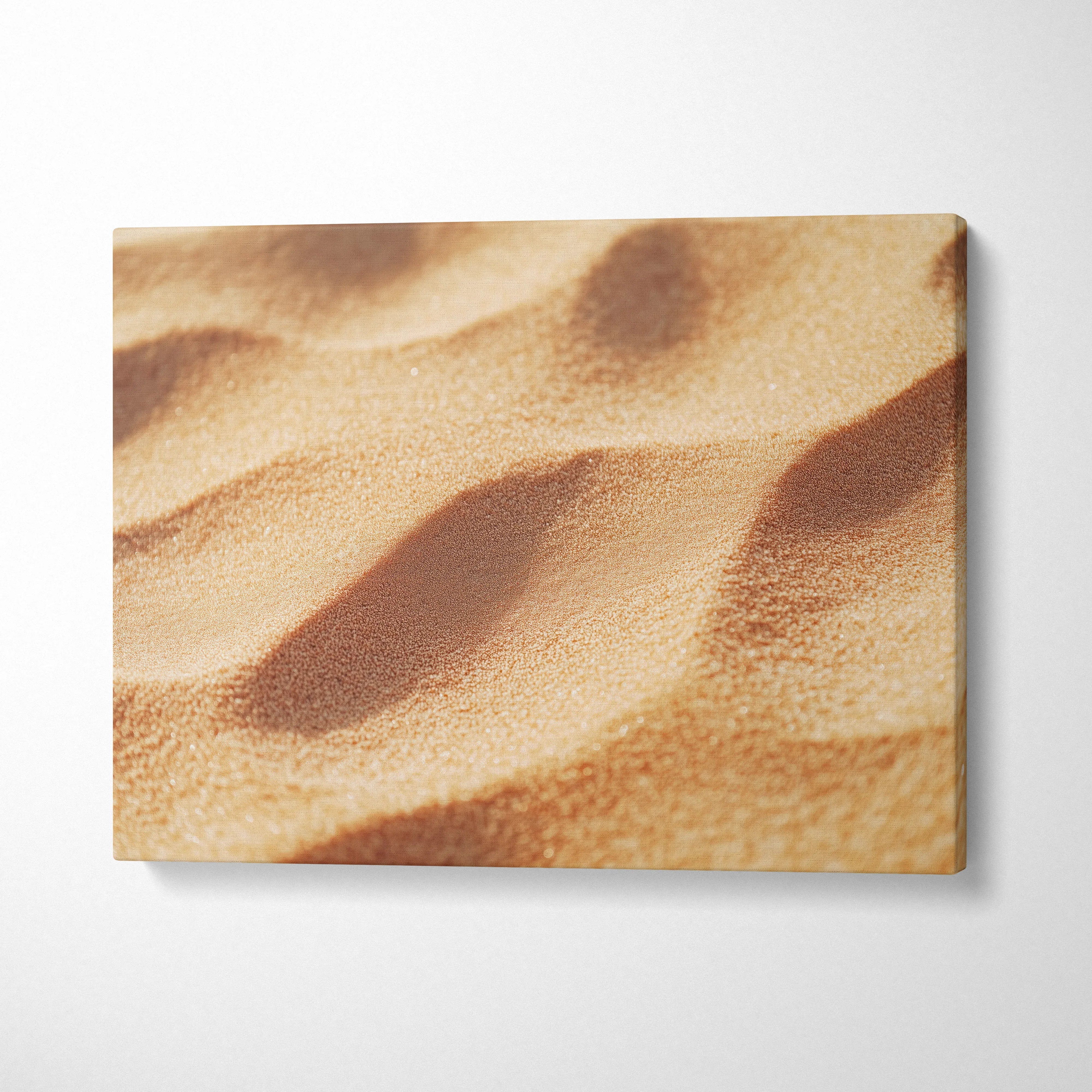 Close-up digital art canvas of tropical beach sand texture for wall art decor.