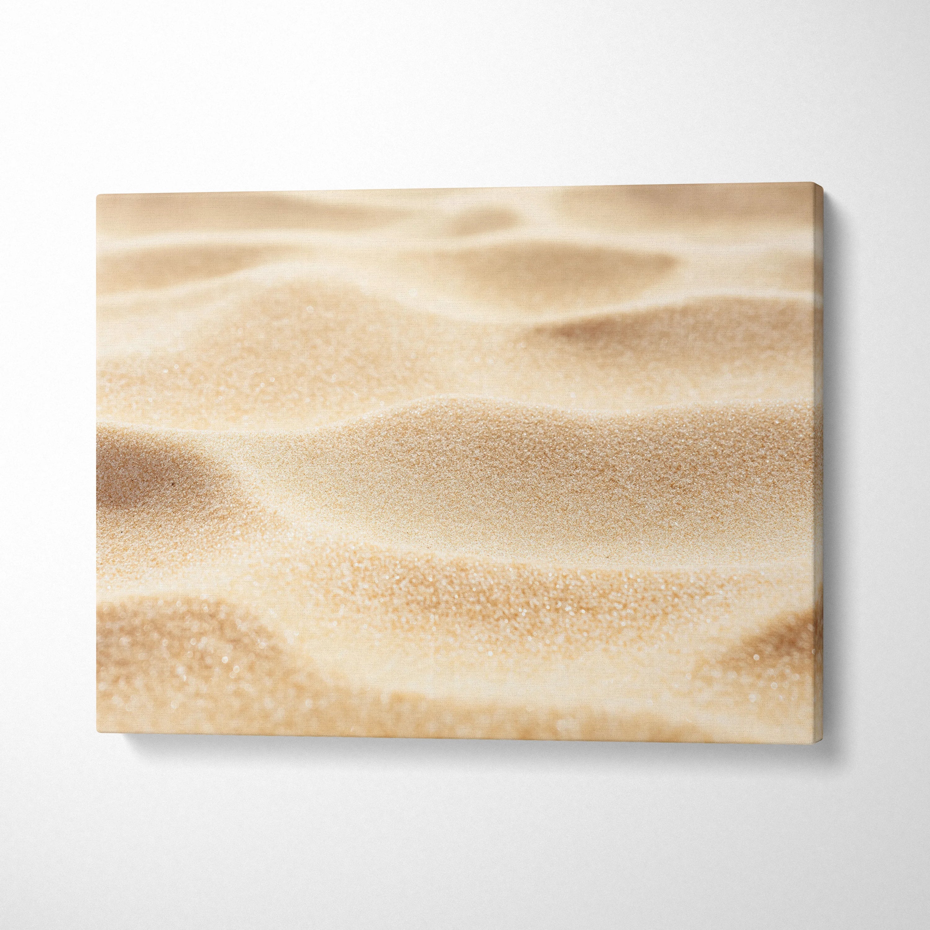 Close-up beach sand texture digital art printed on canvas for wall art decor.