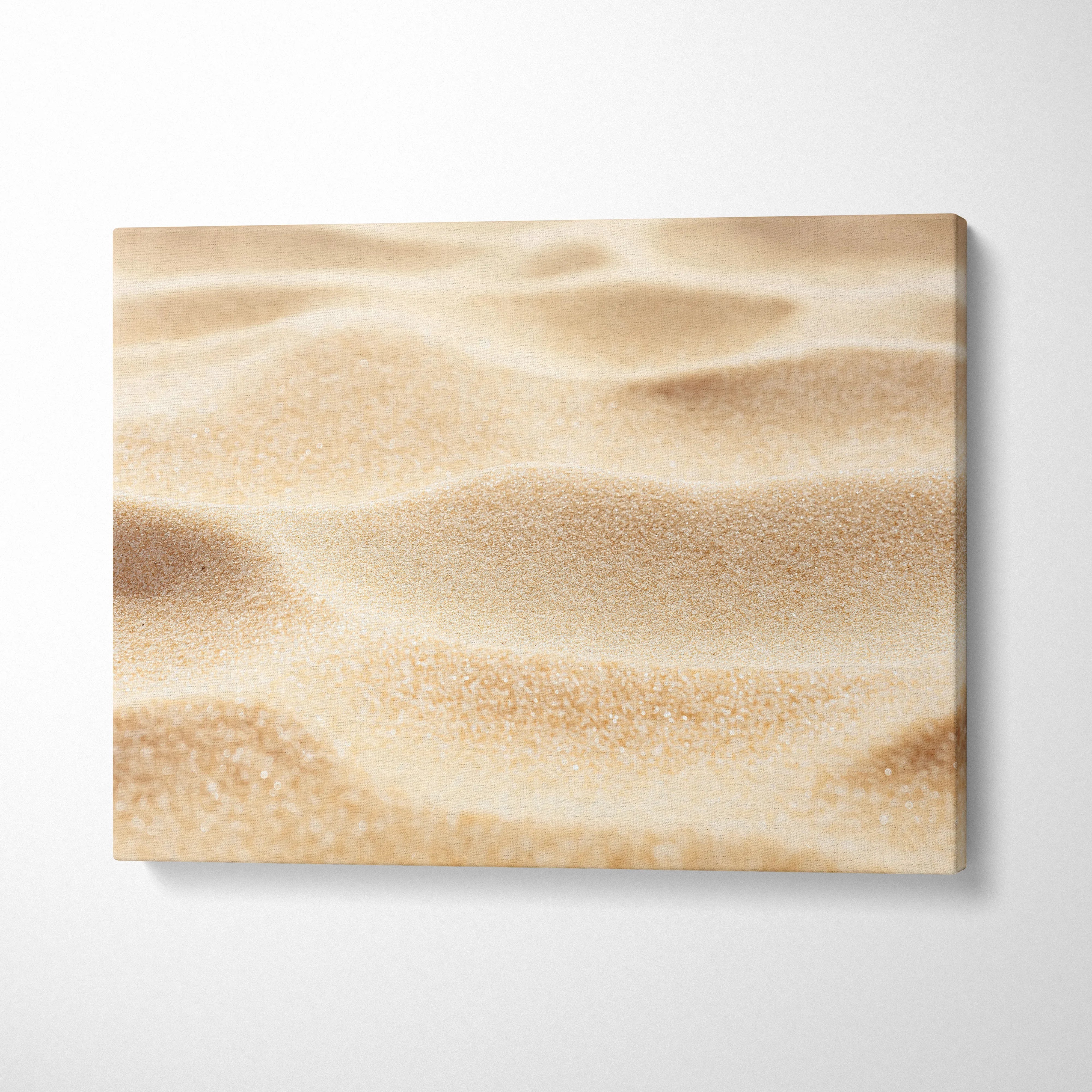 Close-up beach sand texture digital art printed on canvas for wall art decor.