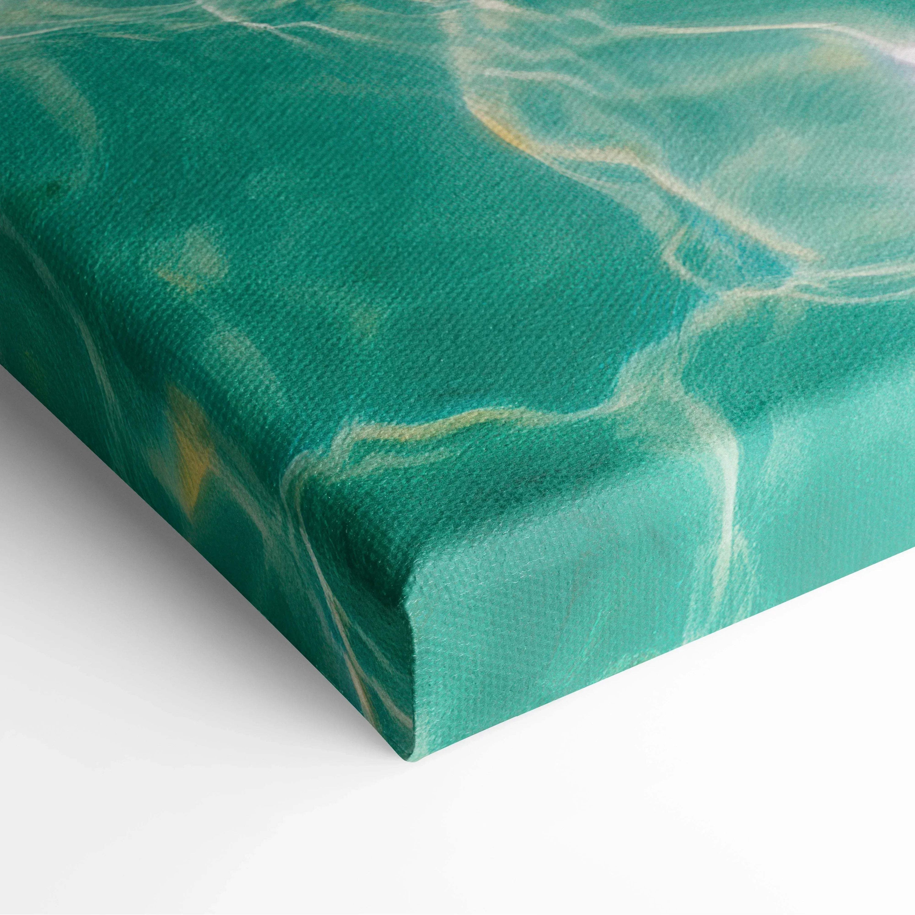 Turquoise sea canvas wall art with shimmering crystal clear water effect and tropical vibe.