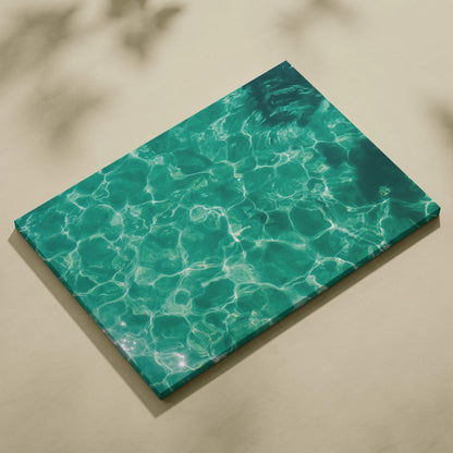 Rectangular canvas wall art featuring a turquoise sea with crystal clear water and light reflections.