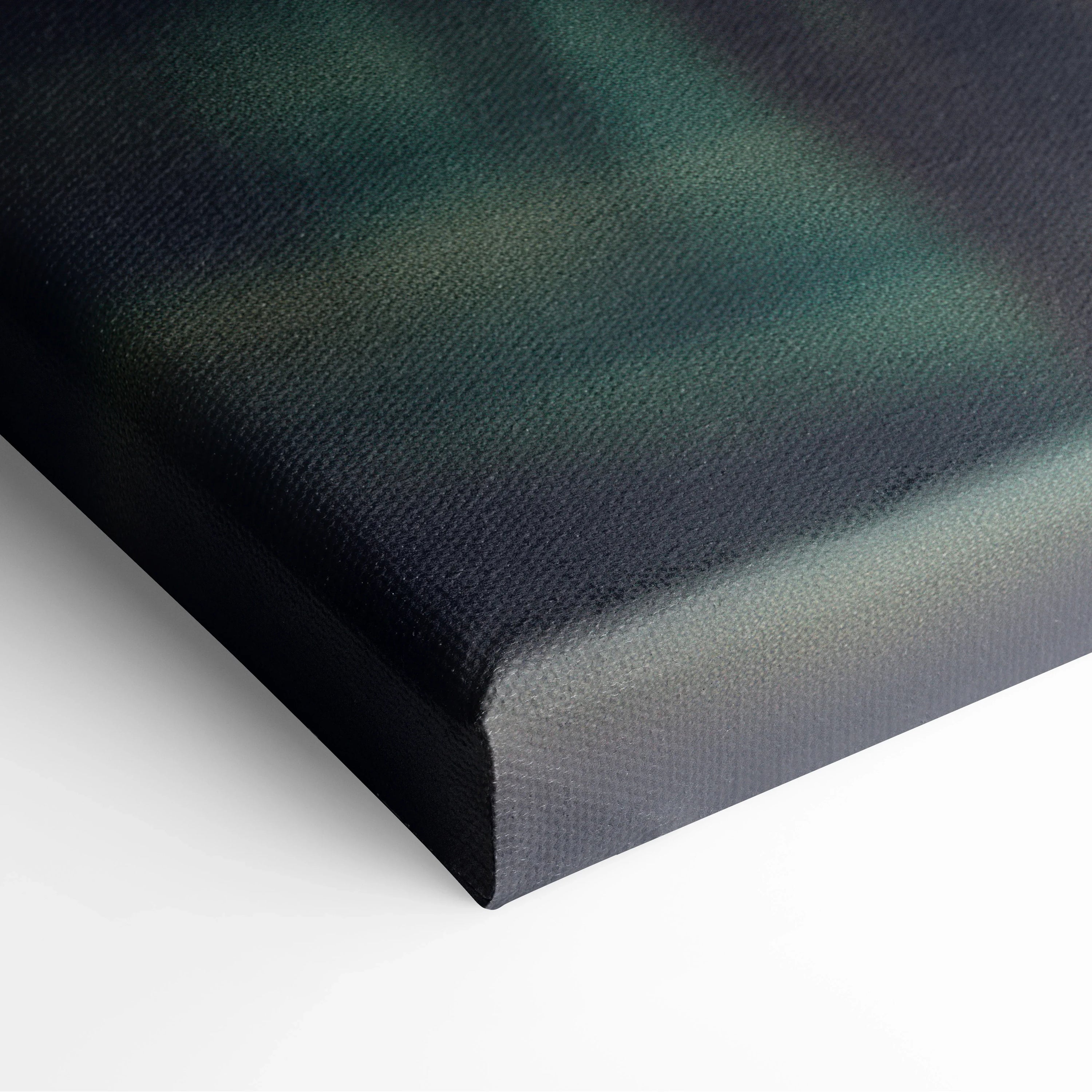 Canvas wall art featuring a gradient tropical sunset with dark silhouette palm leaves.