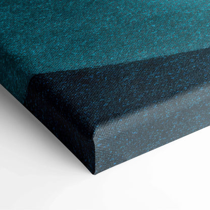 Dark teal and black textured digital abstract canvas art with subtle speckled pattern, stretched edge wrap design.