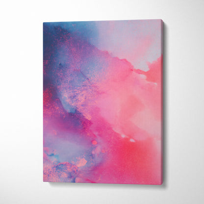 Abstract canvas art with vibrant pink and purple tones, ideal for modern wall art decor.