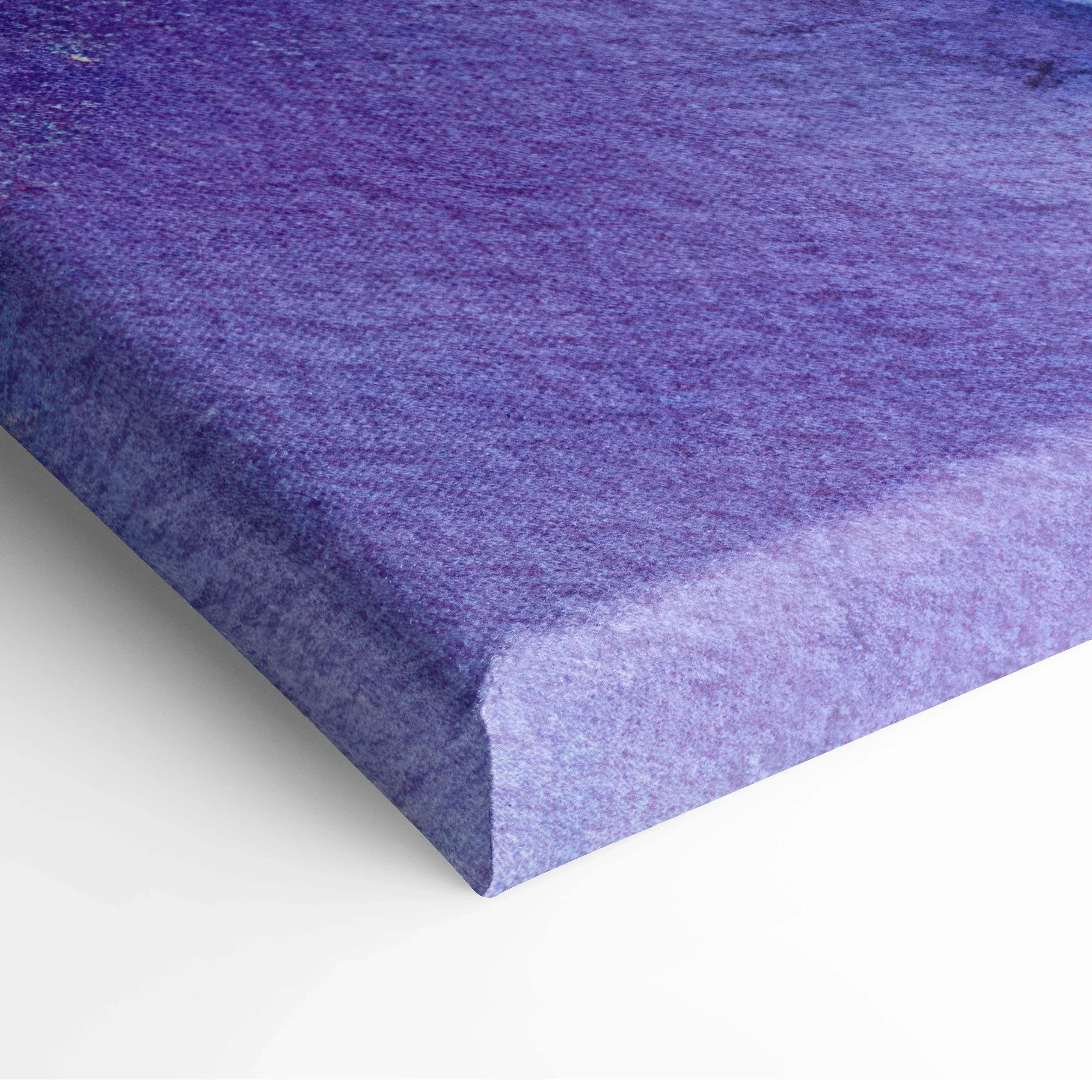 Vibrant purple blue abstract fluid art canvas wall art with purple textured gradient for modern contemporary decor