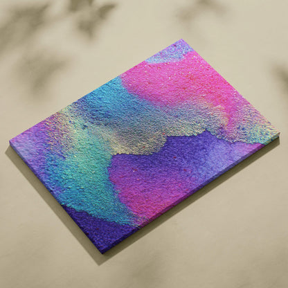 Abstract modern digital canvas wall art with vibrant pink, blue, and purple textured design.