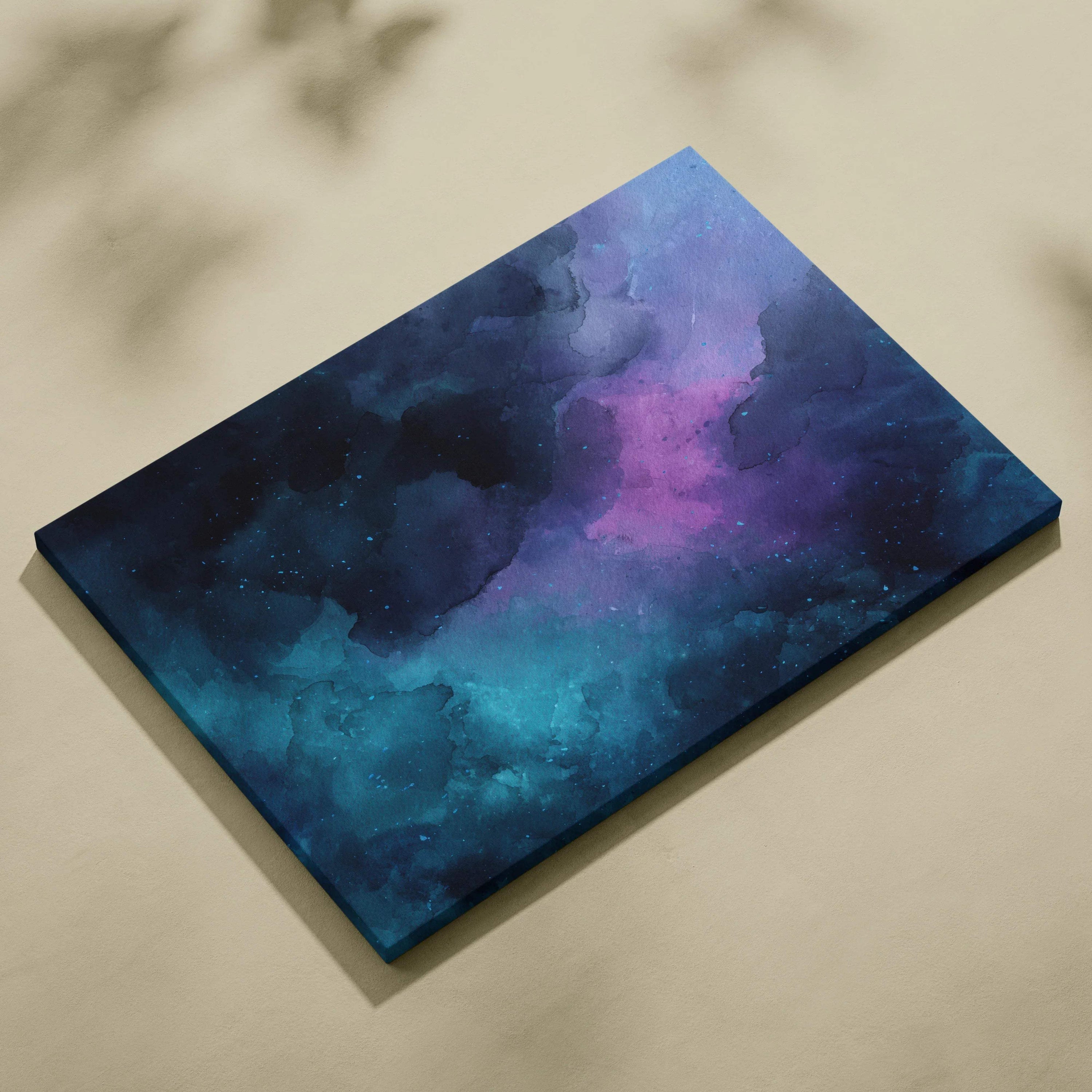 Abstract digital canvas art with deep blue, teal, and purple blending in a smooth gradient design.