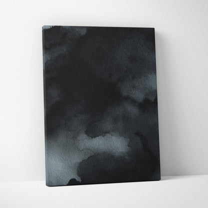 Abstract nature-inspired digital art on dark-toned canvas wall art with textured effect.