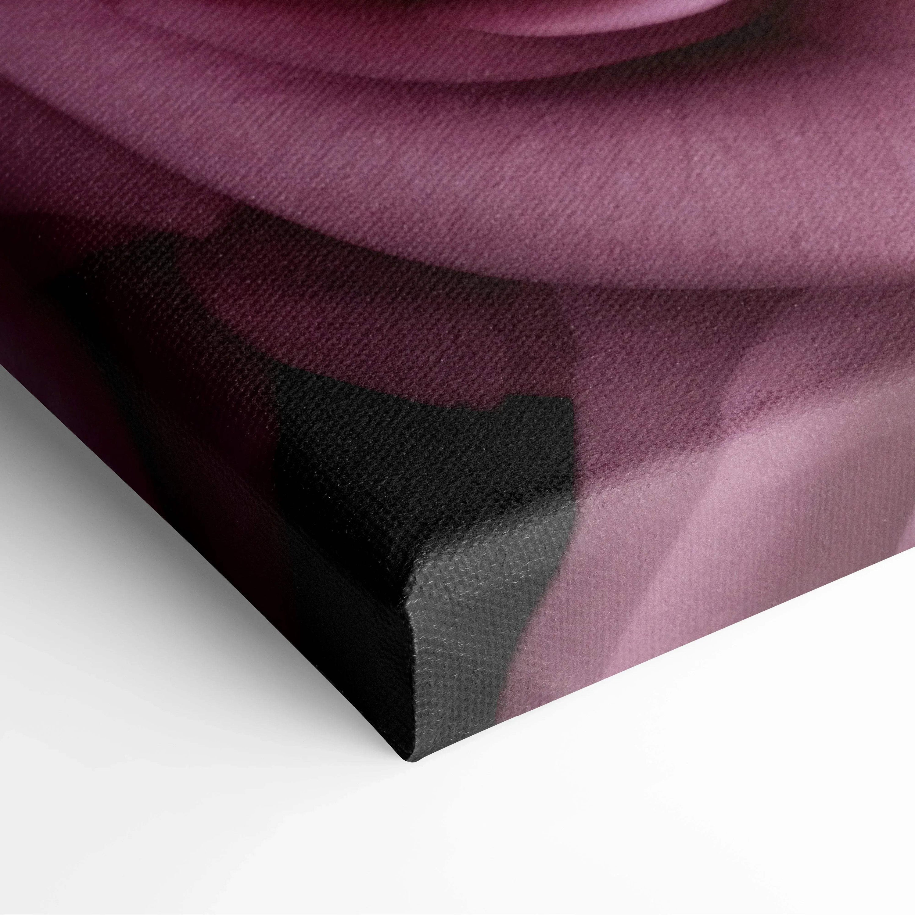 Canvas wall art featuring close-up of soft pink rose petals with elegant shading and smooth texture.