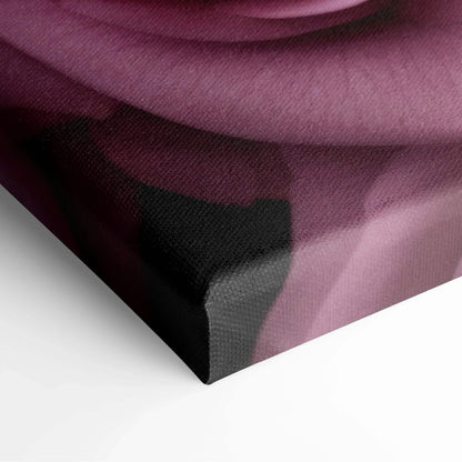 Canvas wall art featuring close-up of soft pink rose petals with elegant shading and smooth texture.