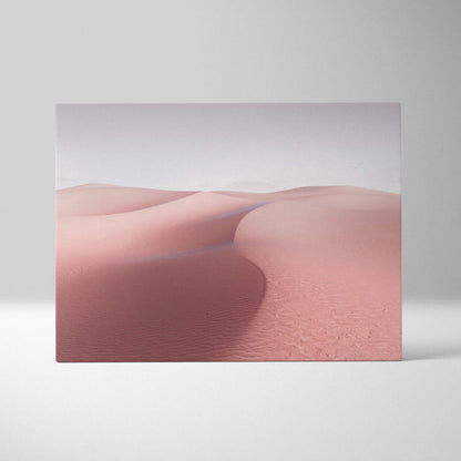 Soft pink desert dunes minimalist canvas wall art with pale sky