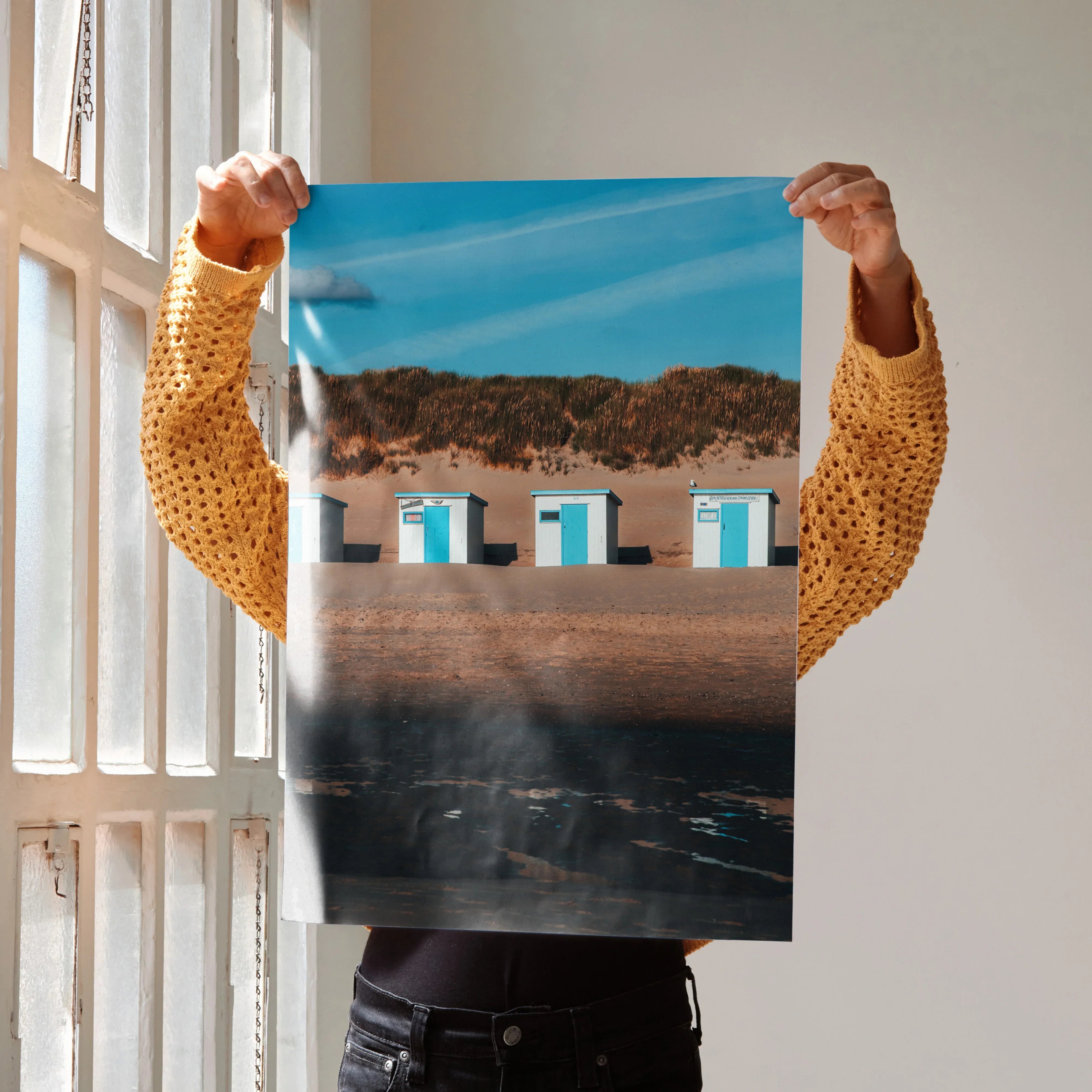 Serene Beach Landscape Wall Art Poster | Vertical - Throttle Designs